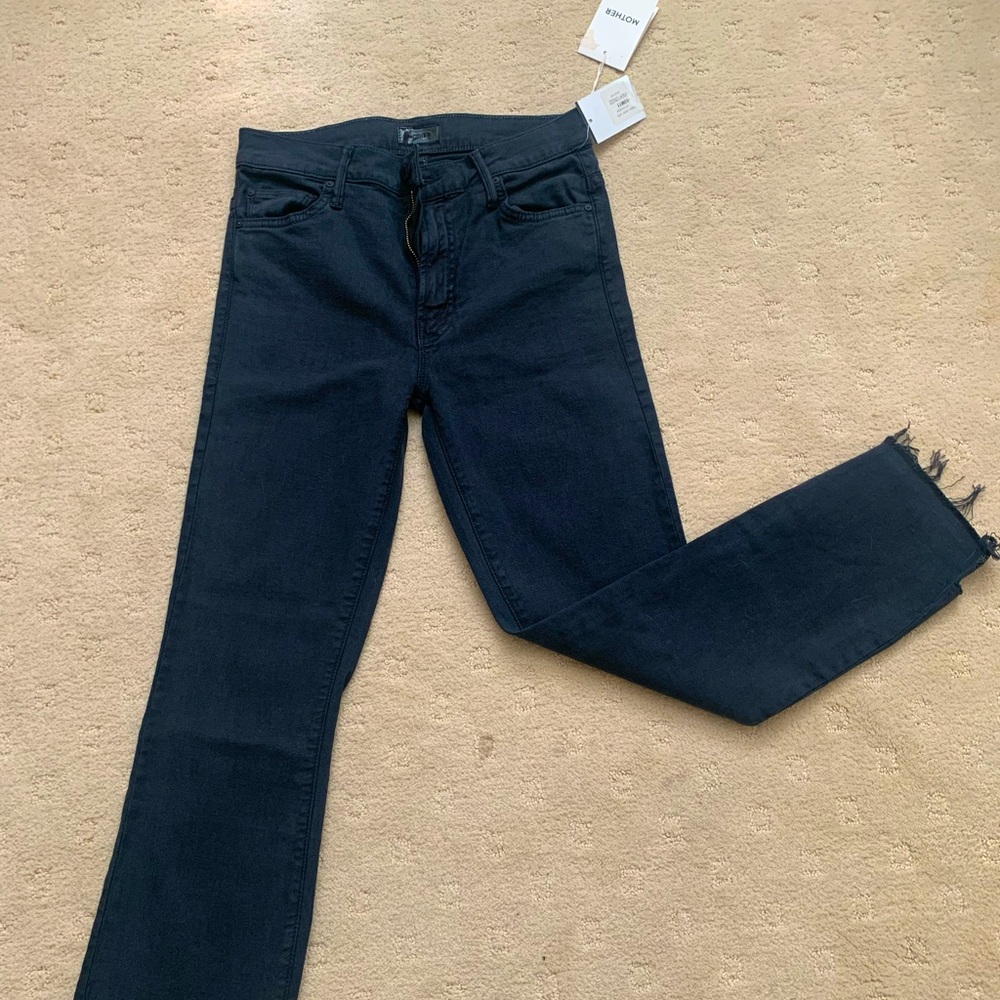 New Mother Faded Black Jeans Insider Crop Step Hem 26 Women's High Rise